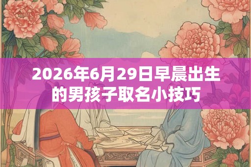 2026年6月29日早晨出生的男孩子取名小技巧