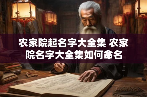 农家院起名字大全集 农家院名字大全集如何命名