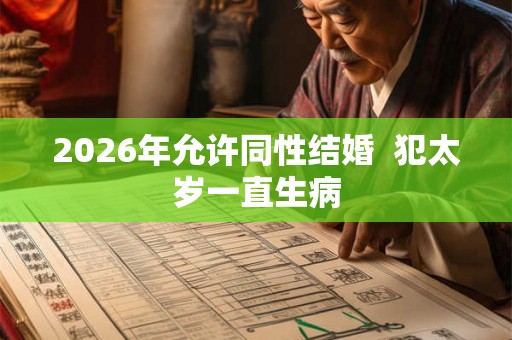 2026年允许同性结婚  犯太岁一直生病