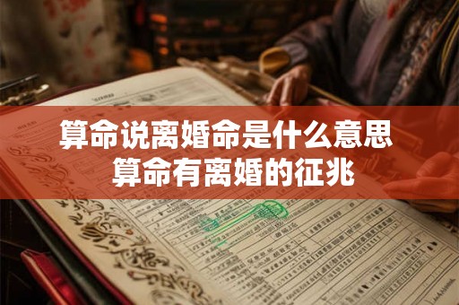 算命说离婚命是什么意思 算命有离婚的征兆 算命说离婚命是什么意思 算命有离婚的征兆