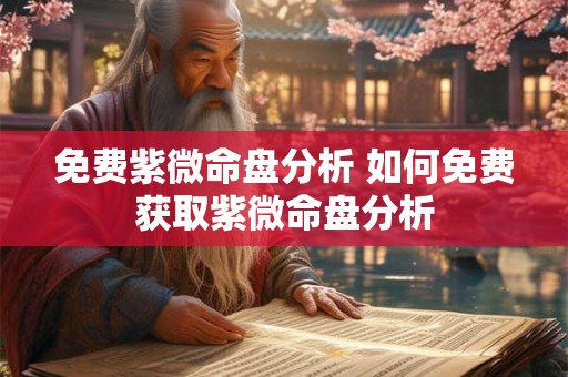 免费紫微命盘分析 如何免费获取紫微命盘分析