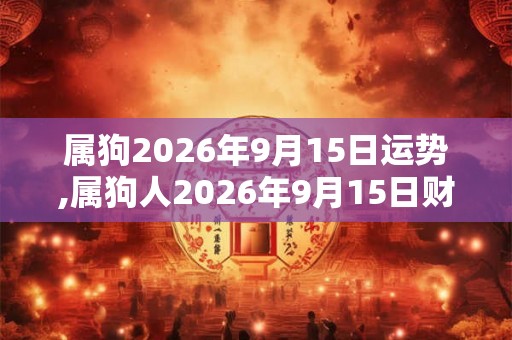 属狗2026年9月15日运势,属狗人2026年9月15日财运,生肖狗2026年9月15日运势