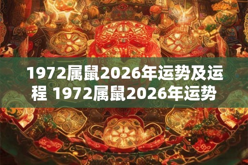 1972属鼠2026年运势及运程 1972属鼠2026年运势如何