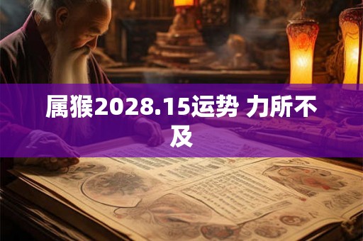 属猴2028.15运势 力所不及