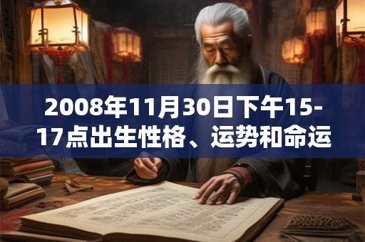 2008年11月30日下午15-17点出生性格、运势和命运 2008年11月30日下午15-17点出生性格、运势和命运