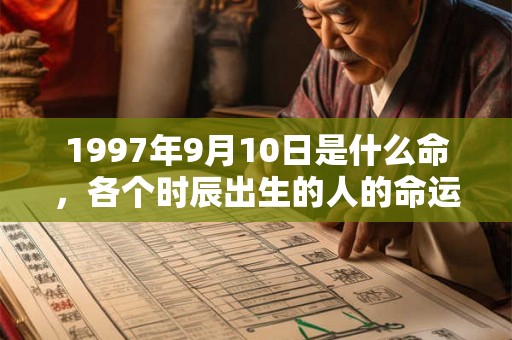1997年9月10日是什么命，各个时辰出生的人的命运