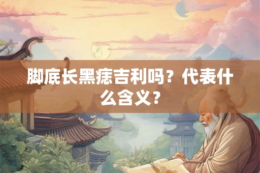 脚底长黑痣吉利吗？代表什么含义？
