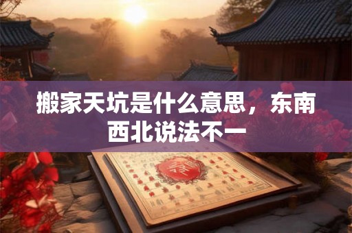 搬家天坑是什么意思，东南西北说法不一