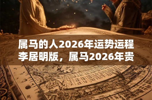 属马的人2026年运势运程李居明版，属马2026年贵人是谁？