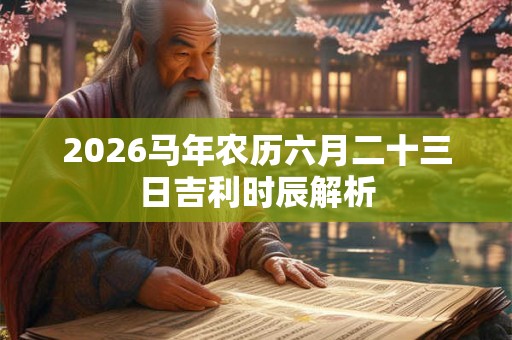 2026马年农历六月二十三日吉利时辰解析