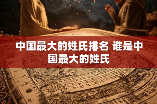 中国最大的姓氏排名 谁是中国最大的姓氏