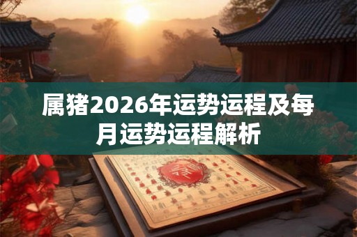 属猪2026年运势运程及每月运势运程解析