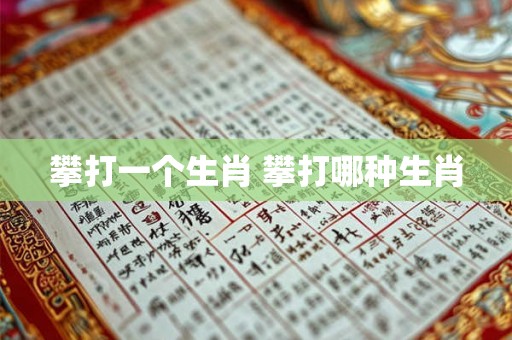 攀打一个生肖 攀打哪种生肖