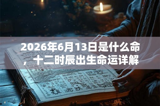 2026年6月13日是什么命，十二时辰出生命运详解