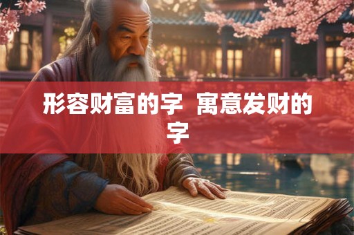形容财富的字  寓意发财的字