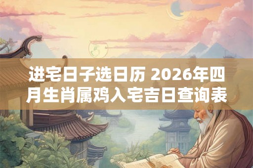 进宅日子选日历 2026年四月生肖属鸡入宅吉日查询表