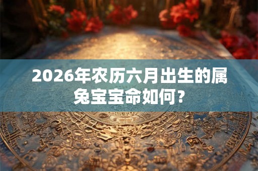 2026年农历六月出生的属兔宝宝命如何？