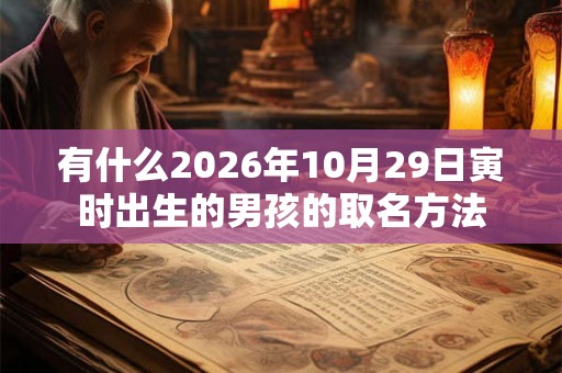 有什么2026年10月29日寅时出生的男孩的取名方法