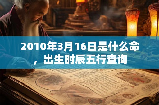 2010年3月16日是什么命，出生时辰五行查询