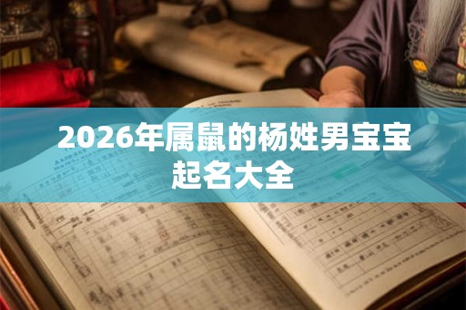 2026年属鼠的杨姓男宝宝起名大全