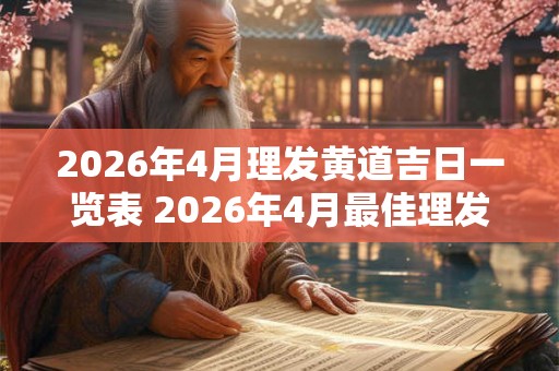 2026年4月理发黄道吉日一览表 2026年4月最佳理发日是哪一天