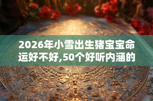 2026年小雪出生猪宝宝命运好不好,50个好听内涵的宝宝名字! 2026年小雪出生猪宝宝命运好不好,50个好听内涵的宝宝名字!