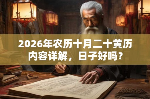 2026年农历十月二十黄历内容详解，日子好吗？