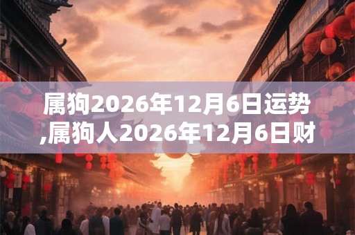 属狗2026年12月6日运势,属狗人2026年12月6日财运,生肖狗2026年12月6日运势