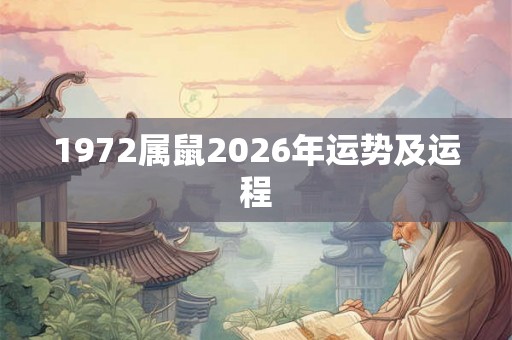 1972属鼠2026年运势及运程