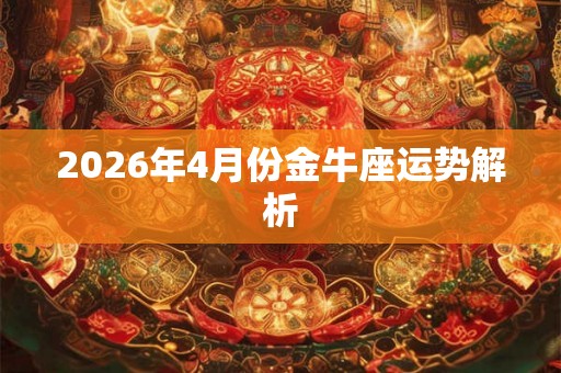 2026年4月份金牛座运势解析
