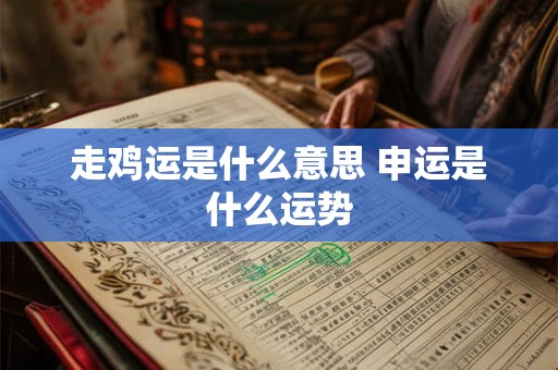 走鸡运是什么意思 申运是什么运势
