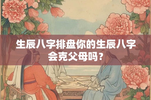 生辰八字排盘你的生辰八字会克父母吗? 生辰八字排盘你的生辰八字会克父母吗?