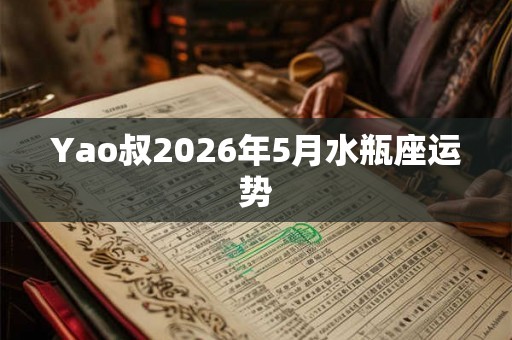 Yao叔2026年5月水瓶座运势