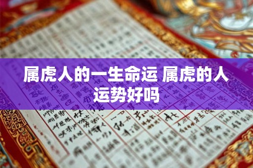 属虎人的一生命运 属虎的人运势好吗