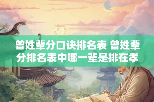曾姓辈分口诀排名表 曾姓辈分排名表中哪一辈是排在孝辈之前的