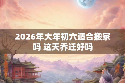 2026年大年初六适合搬家吗 这天乔迁好吗