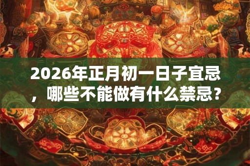 2026年正月初一日子宜忌，哪些不能做有什么禁忌？