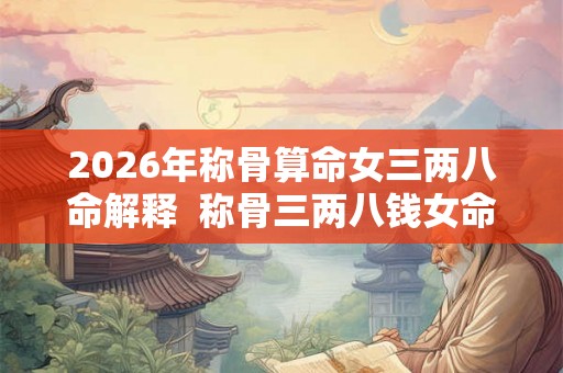 2026年称骨算命女三两八命解释  称骨三两八钱女命详解