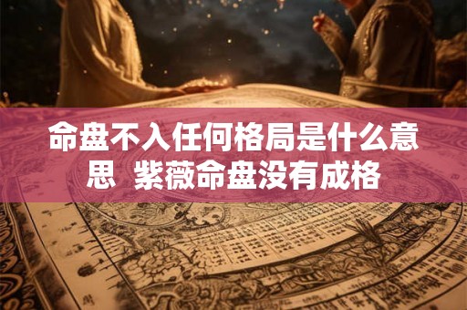 命盘不入任何格局是什么意思  紫薇命盘没有成格