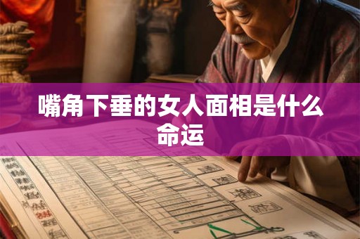 嘴角下垂的女人面相是什么命运