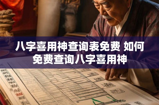 八字喜用神查询表免费 如何免费查询八字喜用神