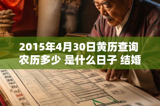 2015年4月30日黄历查询 农历多少 是什么日子 结婚吉时 2015年4月30日黄历查询 农历多少 是什么日子 结婚吉时