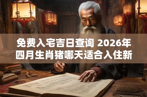 免费入宅吉日查询 2026年四月生肖猪哪天适合入住新房