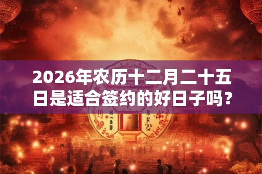 2026年农历十二月二十五日是适合签约的好日子吗？