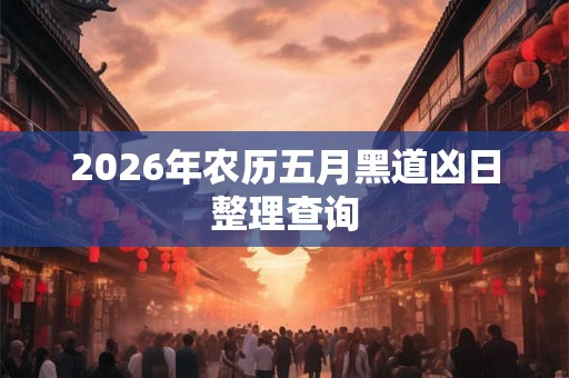 2026年农历五月黑道凶日整理查询