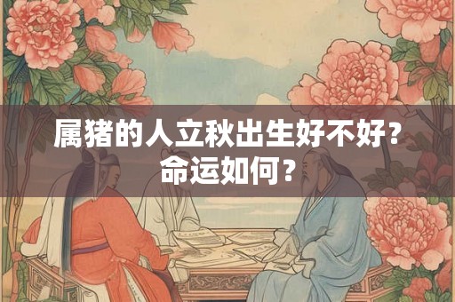 属猪的人立秋出生好不好？命运如何？