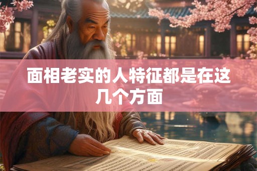 面相老实的人特征都是在这几个方面