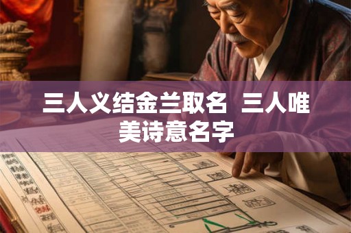 三人义结金兰取名  三人唯美诗意名字