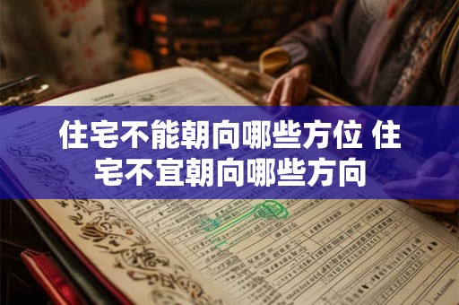 住宅不能朝向哪些方位 住宅不宜朝向哪些方向