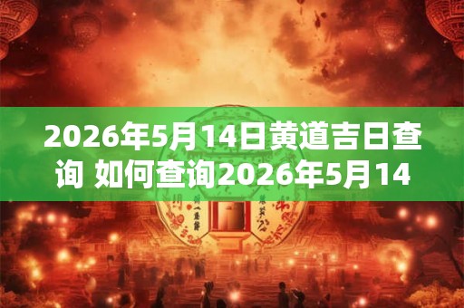 2026年5月14日黄道吉日查询 如何查询2026年5月14日黄道吉日